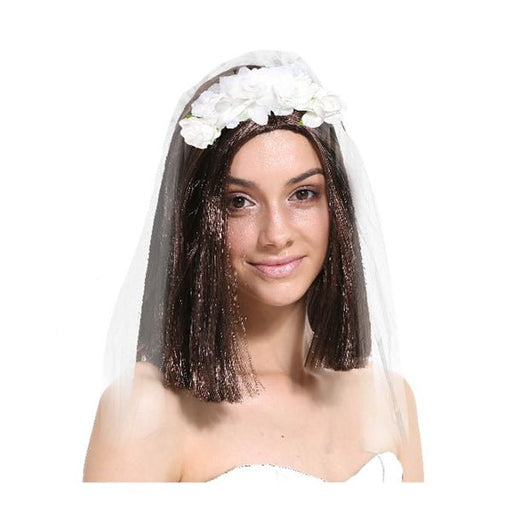 Bride Floral Headband with Veil - Everything Party