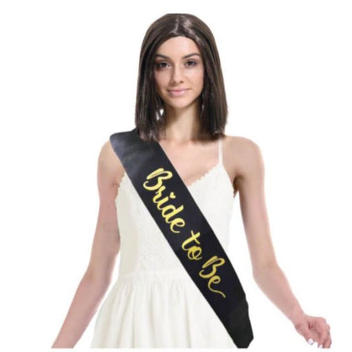 Bride to Be Sash - Black & Gold - Everything Party