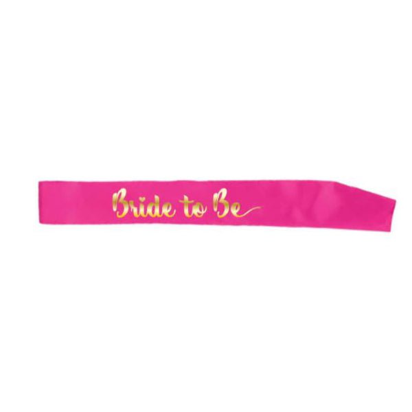 Bride to Be Sash - Hot Pink & Gold - Everything Party