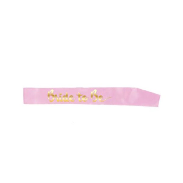 Bride to Be Sash - Light Pink & Gold - Everything Party