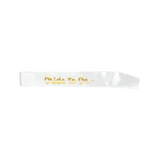 Bride to Be Sash - White & Gold - Everything Party