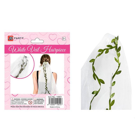 Bride White Veil Comb Hairpiece - Everything Party