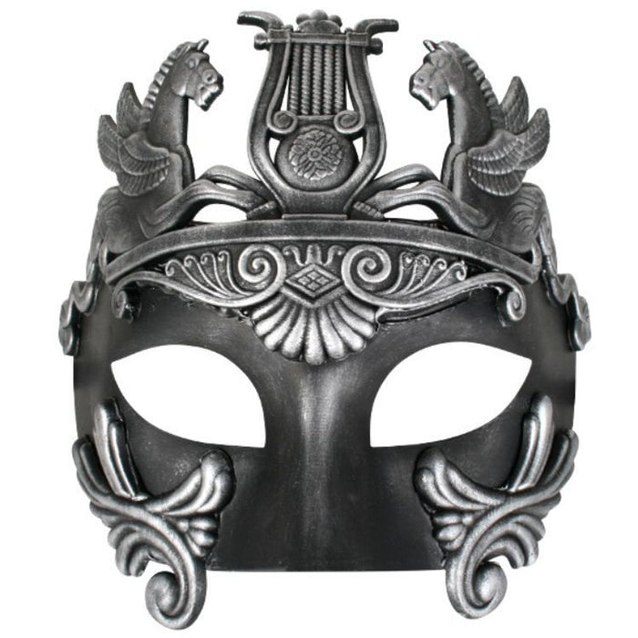 CAVALLI Centurion Black & Silver Eye Mask - Everything Party