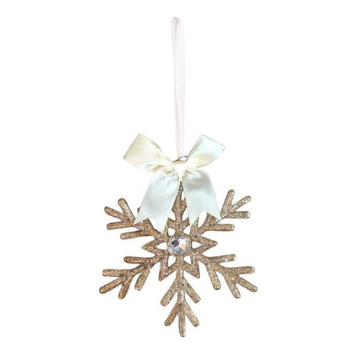 Champagne Snowflake with Bow Tree Ornaments Christmas Decoration - Everything Party