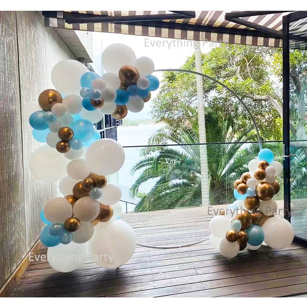 Christening Balloon Garland with 2m White Circle Stand - Everything Party