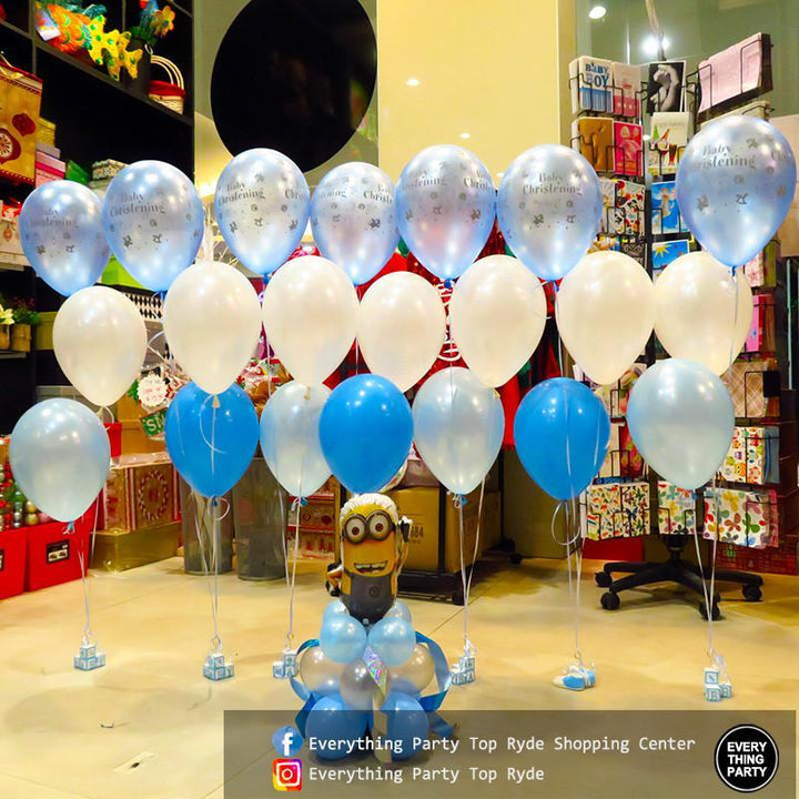 Christening Boy Helium Balloon Bouquet - Everything Party