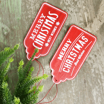 Christmas - 4pk Wood Gift Tags - Everything Party