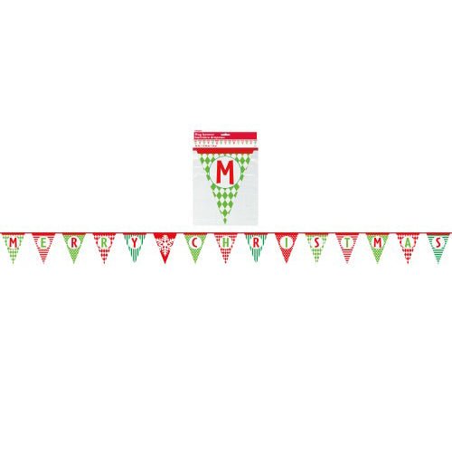 Christmas Banner Merry Christmas Paper Flag Bunting - Everything Party