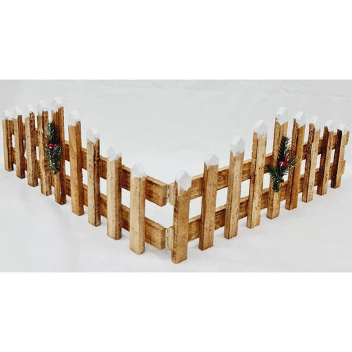 Christmas Decoration Snow Tipped Joint Wooden Fence 2pcs - Everything Party