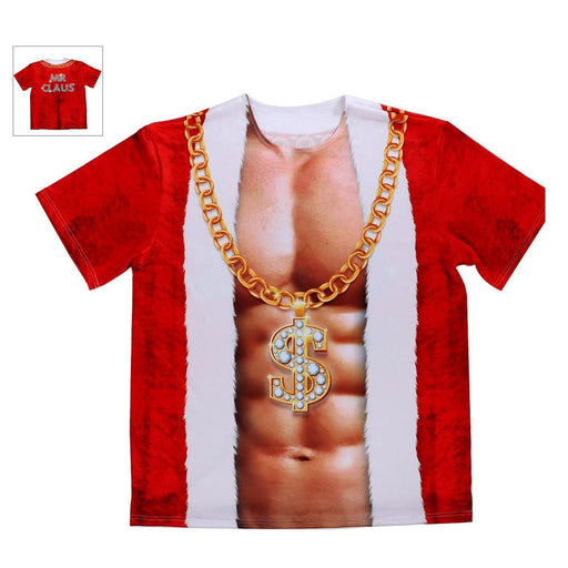 Christmas Faux Real Fun Printed Xmas Dude T-Shirt - Everything Party