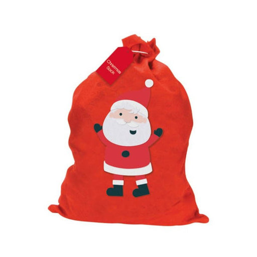 Christmas Felt Drawstring Present Gift Bag Santa Sack - Everything Party