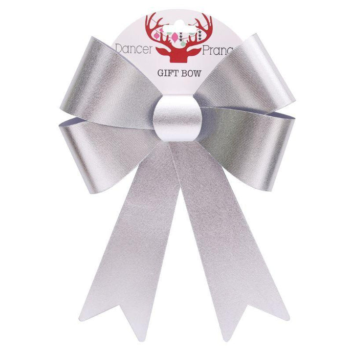 Christmas Gift Bow Silver - 28cm - Everything Party
