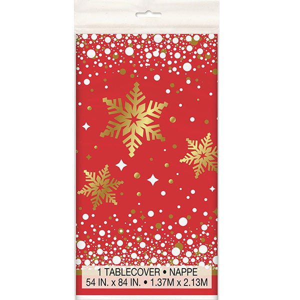 Christmas Gold Sparkle Plastic Rectangle Tablecover - Everything Party