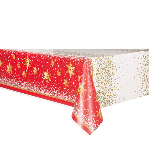 Christmas Gold Sparkle Plastic Rectangle Tablecover - Everything Party