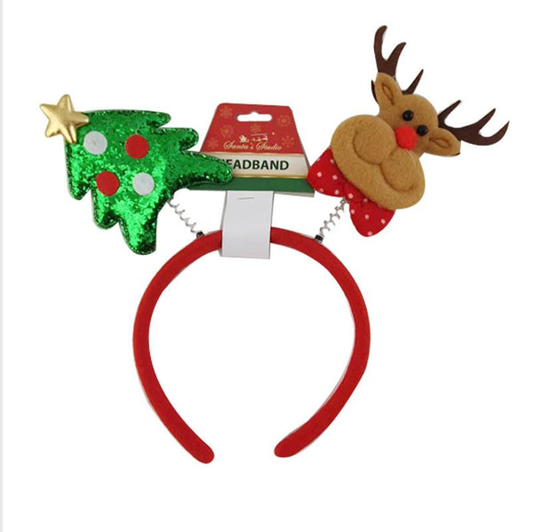 Christmas Headband with Reindeer and Christmas Tree - Everything Party