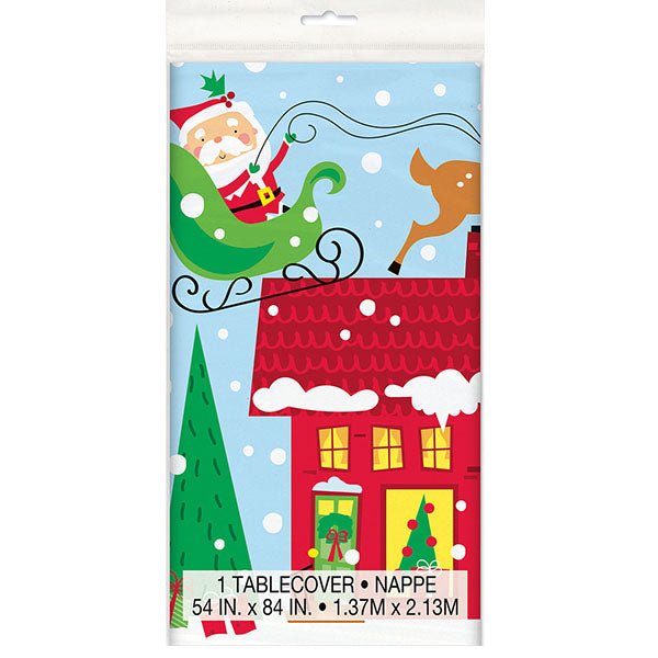 Christmas Santa Plastic Rectangle Tablecover - Everything Party