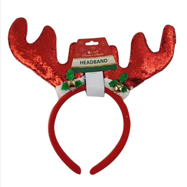 Christmas Sequin Reindeer Antlers Headband - Everything Party
