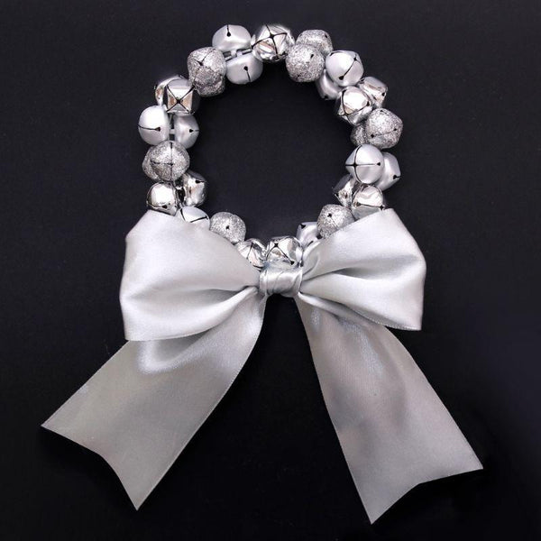Christmas Silver Bell Wreath with Ribbon - 10cm - Everything Party