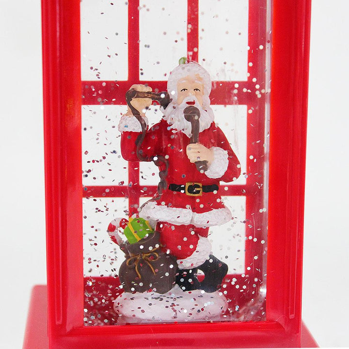 Christmas Telephone Booth Water Lantern with LED Light And Swirling Confetti - Everything Party