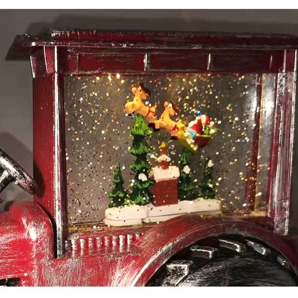 Christmas Tractor Water Lantern with Music LED Light And Swirling Confetti - Everything Party