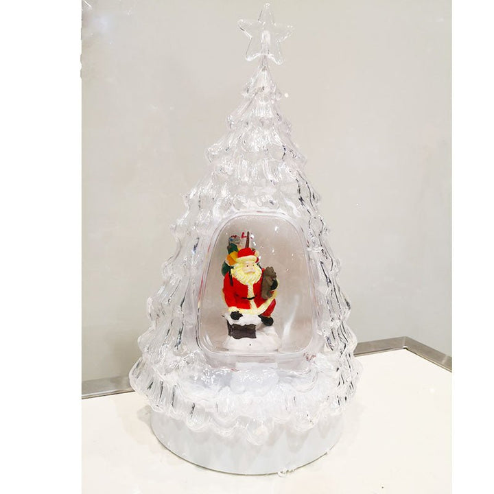 Christmas White LED Snow Globe Water Lantern with Clear Tree Design - Everything Party