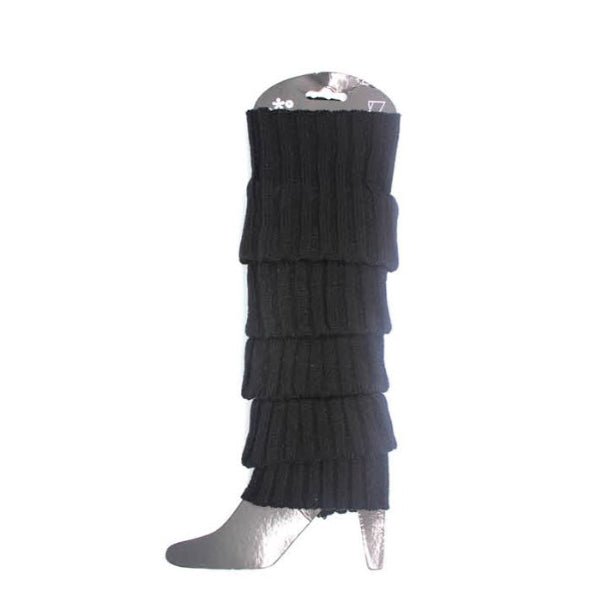 Chunky Knit Leg Warmers - Black - Everything Party