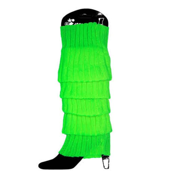 Chunky Knit Leg Warmers - Lime Green - Everything Party