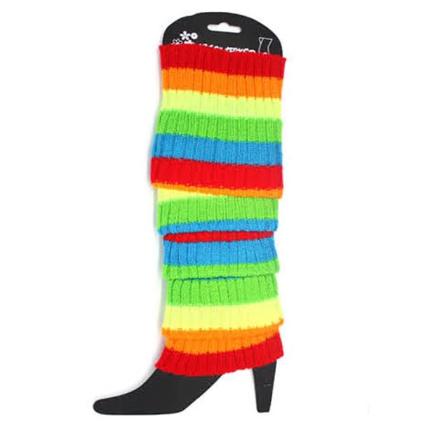 Chunky Knit Leg Warmers - Rainbow - Everything Party