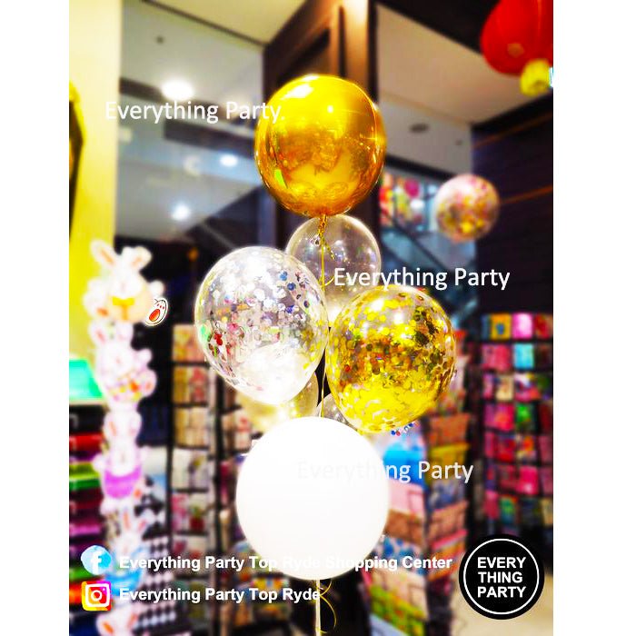 Confetti Balloon & Orbz Solid Helium Balloon Bouquet - Everything Party