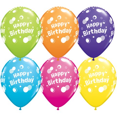 Copy of 11" Bday Printed Latex Balloon - 6 Pack - Everything Party
