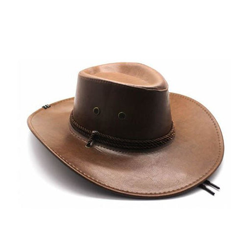 Cowboy Hat - Faux Leather Brown - Everything Party