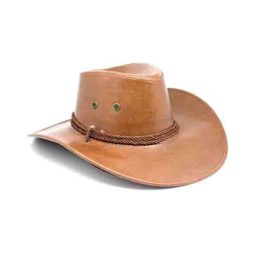Cowboy Hat - Faux Leather Light Brown - Everything Party