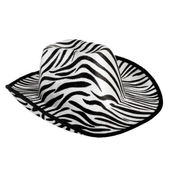 Cowboy/Cowgirl Hat with Animal Print - Zebra - Everything Party