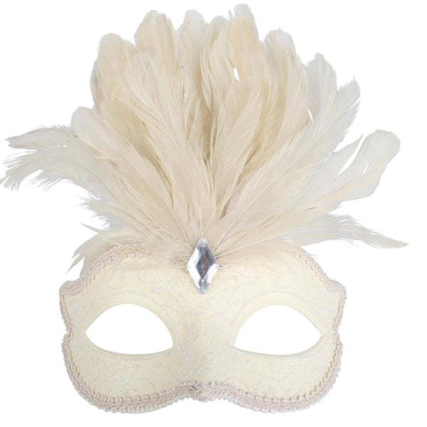 DANIELLA Cream with feathers Eye Mask - Everything Party