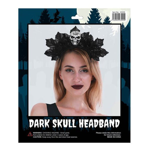 Day of the Dead Dark Skull Headband - Everything Party