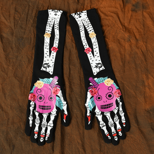 Day of the Dead Skull Gloves - Everything Party