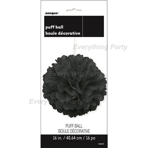 Decorative Paper Puff Ball - Black - Everything Party
