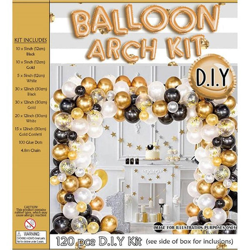 Deluxe 120pcs Black & Gold Balloon Garland Kit - Everything Party