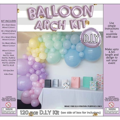 Deluxe 120pcs Pastel Rainbow Balloon Garland Kit - Everything Party
