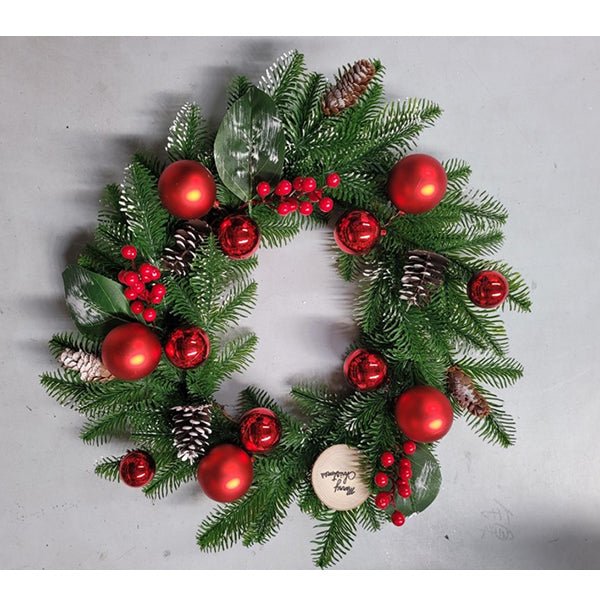 Deluxe Christmas Pine Wreath with Pine Cones and Berries 50cm - Everything Party