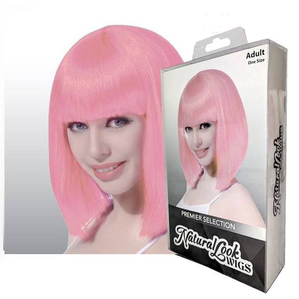 Deluxe Crazy Horse Style Baby Pink Bob Wig - Everything Party