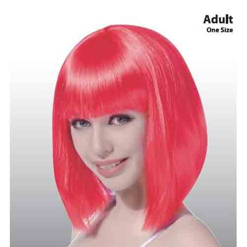 Deluxe Crazy Horse Style Hot Pink Bob Wig - Everything Party