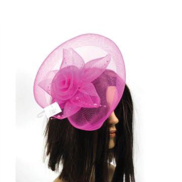 Deluxe Fascinator with Beads - Hot Pink - Everything Party