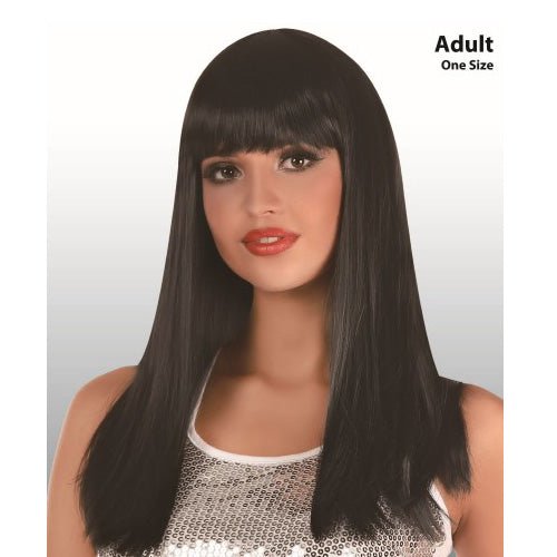 Deluxe Long Black Wig with Fringe - Everything Party