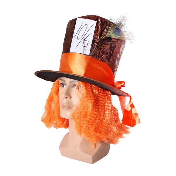 Deluxe Mad Hatter Soft Top Hat with Orange Wig - Everything Party
