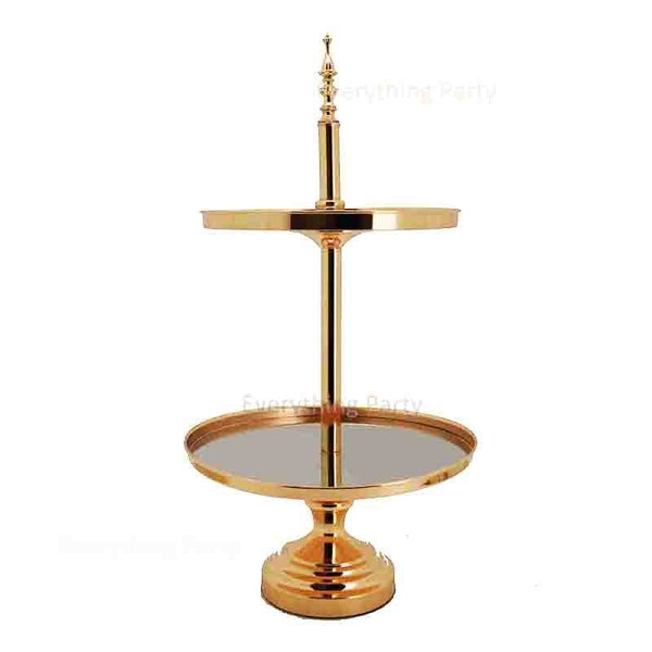 Deluxe Metallic Gold Cup Cake Stand 2 Tier - Everything Party