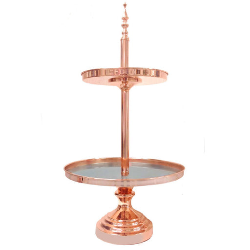 Deluxe Metallic Rose Gold Cup Cake Stand 2 Tier - Everything Party