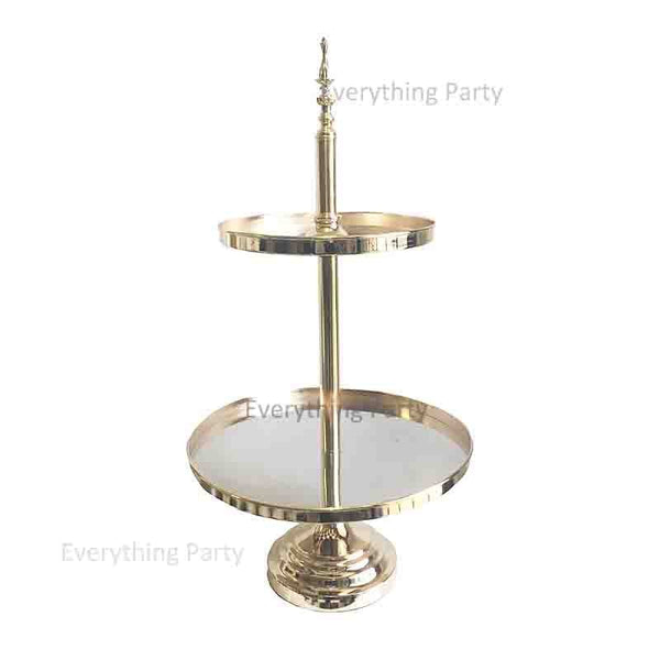 Deluxe Metallic Silver Cup Cake Stand 2 Tier - Everything Party