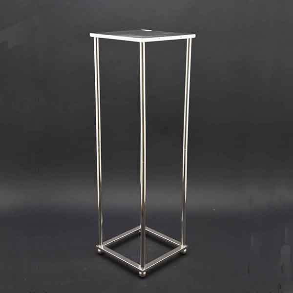 Deluxe Metallic Silver Floor Plinth Stand 100cm - Everything Party