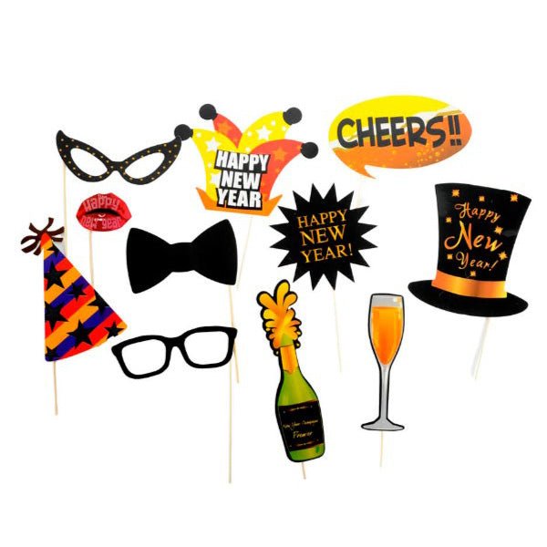 Deluxe New Year Selfie Photo Booth Props - Everything Party